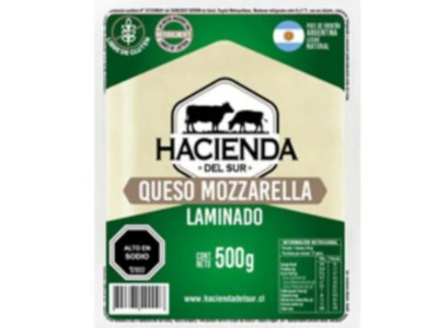 Queso mozzarella laminado Hacienda del Sur
